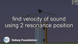find velocity of sound using 2 resonance position