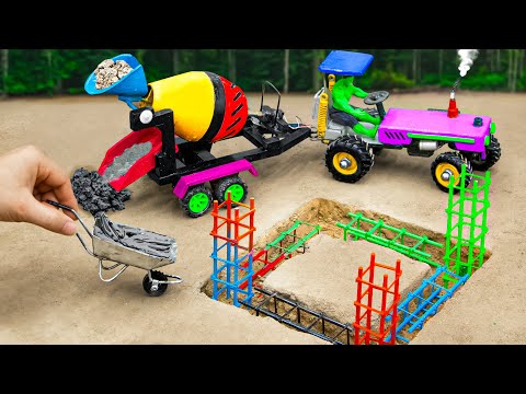 40 Minutes Diy tractor making mini High Power Concrete Mixer | House construction Science Project P4