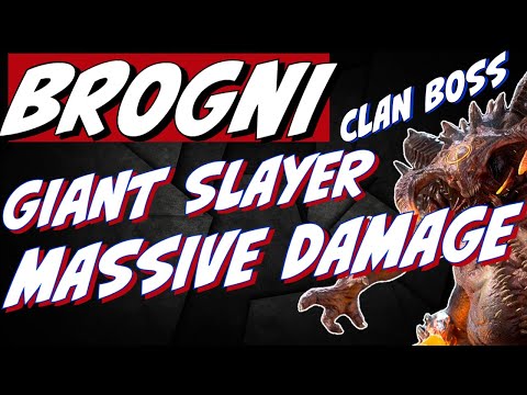 Brogni breaking the clan boss! Giant slayer procs off everyone w/shields. Easy CB damage. Raid