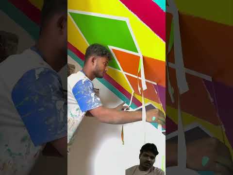 Maskin teyip ceiling design  painting#wallpaiting #wall #viral #viralvideo