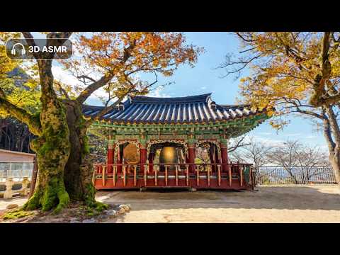[NATURE] Korean Temple Monk Chanting &amp; Seoul Mountain Hike  1 Hour 4K 3D ASMR