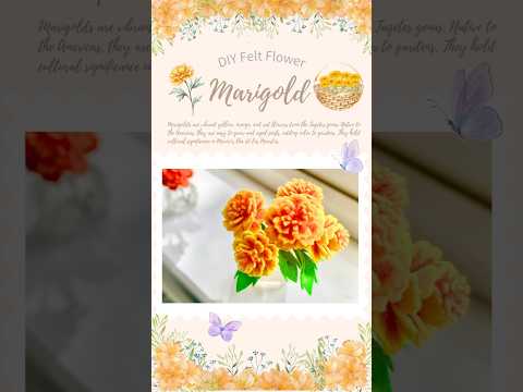 フェルトでマリーゴールドを作ったら可愛かった🌼How to make felt marigold #feltflower#花とあそぶ暮らし #マリーゴールドの作り方