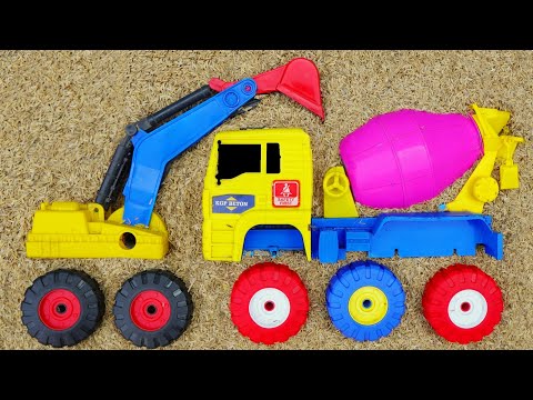 Mencari dan Merakit Mobil Mobilan Truk Molen Besar, Crane, Truk Oleng Tayo, Beko Excavator,Tank Baja