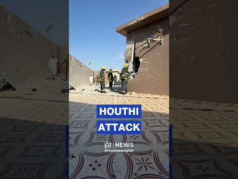 Saudi state TV images of damage after deadly Houthi drone strike