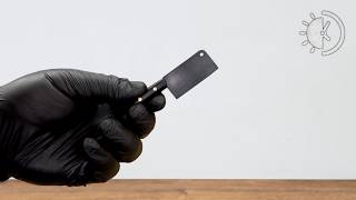 Mini Cleaver Build – Black Blade, Ebony Handle & Brass Pins!