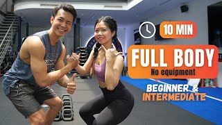 10 Min Full Body HIIT Workout I Beginner & Intermediate I Fat Burn & Core Strength I Partner Workout