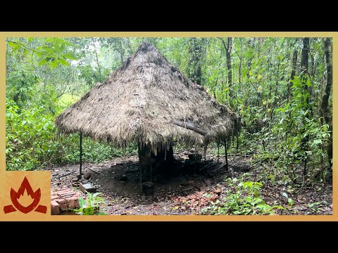 Primitive Technology: Wet Season Destroys Thatched Workshop