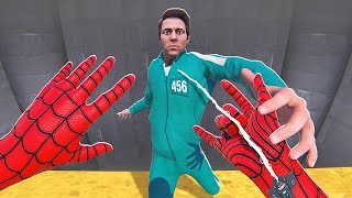 Entering NEW Squid Game Levels as SPIDERMAN - Bonelab VR Mods