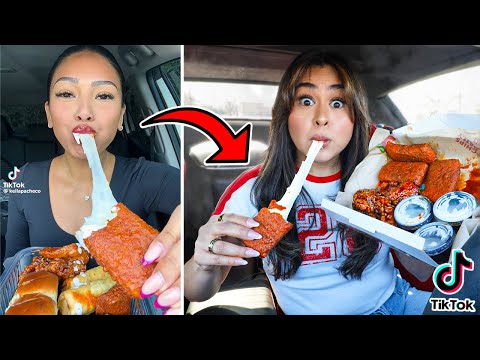 I only ate like famous TIKTOK Mukbangers for 24 Hours! *Bad Idea*