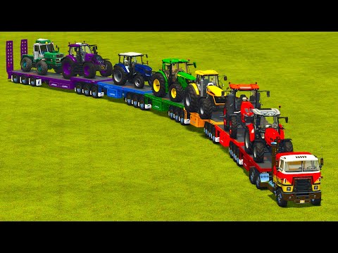 TRANSPORTING TRACTORS & PICKUP TRUCKS WITH ROAD TRAIN! Farming Simulator 25