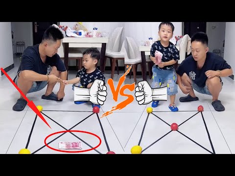 父子两比赛玩游戏！谁赢了压岁钱归谁，儿子这也太机智了！#Cute baby#Cute#呆萌小米宝#聪明宝宝#萌娃#整蛊#测试