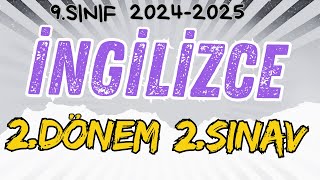 9. SINIF İNGİLİZCE 2.DÖNEM 2.YAZILI