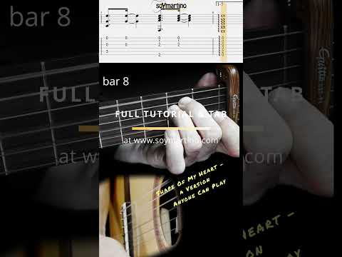 Shape of My Heart (The Version Anyone Can Play) on-screen tabs 🎸 #shorts  #fingerstyleguitar #sting