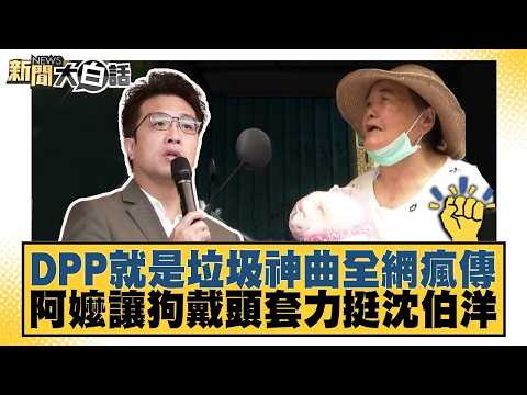DPP就是垃圾神曲全網瘋傳 阿嬤讓狗戴頭套力挺沈伯洋【#新聞大白話】20260816 #謝寒冰 #游淑慧 #羅旺哲