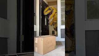Dinosaur gets surprise puppy package!