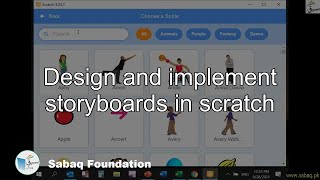 Design and implement storyboards in scratch
