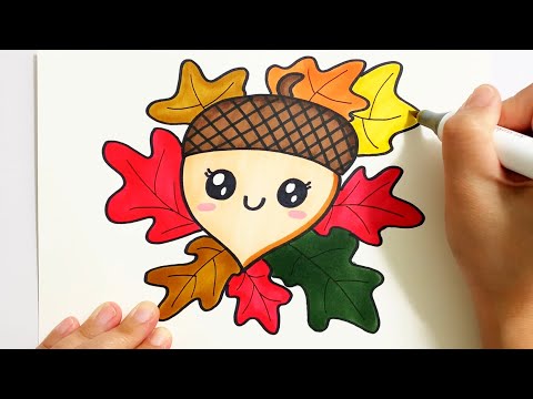 How to Draw a Cute Acorn | @beekeenkidsart