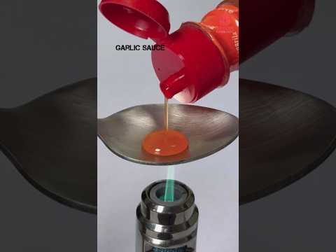 1000°C Hotspoon VS Garlic Sauce 😱#satisfyingvideo #relexing #foryou #usa🇺🇸 #blaze