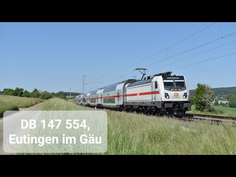 4K | DB 147 554 komt met Twindexx door Eutingen im Gäu als IC 2288 naar Stuttgart Hbf!