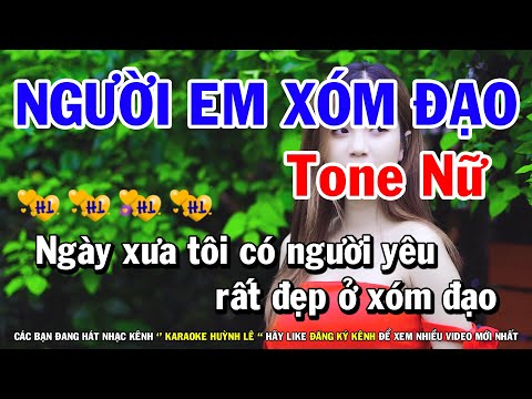 Karaoke Người Em Xóm Đạo -Tone Nữ Nhạc Sống (A#m) Mới | Huỳnh Lê
