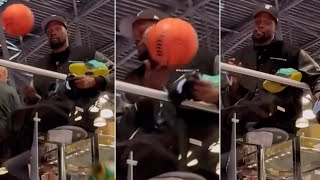 Durant ’s Surprised REACTION as fans almost TOSS the BALL at HIS FACE while asking for autographs