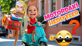 EVA OKULDAN ÇIKIYOR VE MOTOSİKLETLE HEDİYELERİNİ AÇMAYA GİDİYOR💕🍬❤️🌈