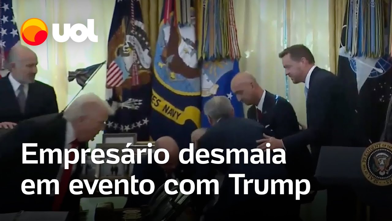 Empresário desmaia durante evento com Trump na Casa Branca veja vídeo TV Online Empresário desmaia durante evento com Trump na Casa Branca veja vídeo