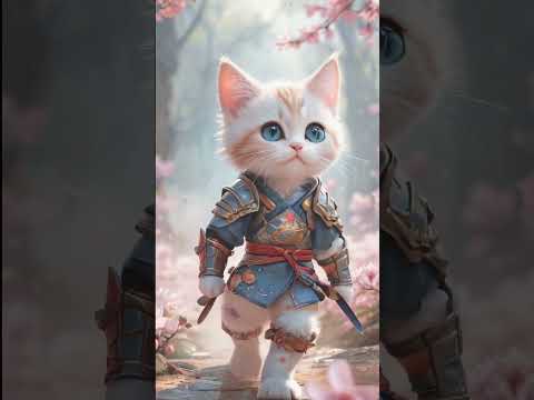 Rise of the Warrior Kitten: A Fierce Hero is Born! 🐾⚔️ #shorts