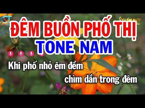 Karaoke Đêm Buồn Phố Thị Tone Nam ( Dm ) Nhạc Sống Tuấn Kiệt