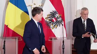 🟢 LIVE - Declarații de presă comune cu Președintele Republicii Austria, Alexander Van Der Bellen