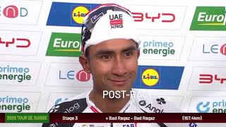 Jhonatan Narváez Post-Race Interview | Tour de Suisse 2026 Stage 3 Winner