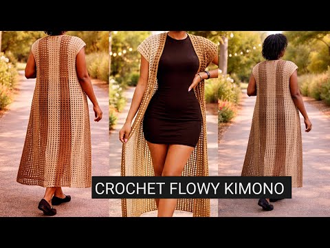 How to Crochet a Flowy Mesh Kimono | Beginner Friendly Tutorial