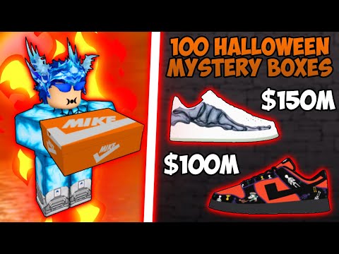 Opening 100 Halloween Mystery Boxes In Sneaker Resell Simulator (Roblox)