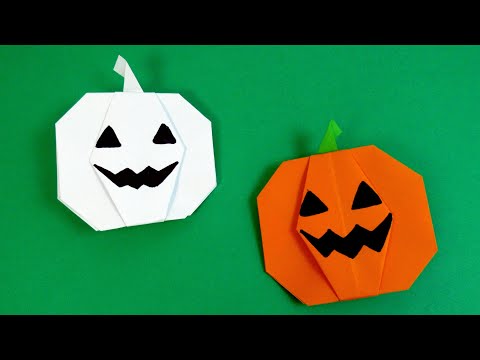 How to make origami pumpkin  Halloween crafts