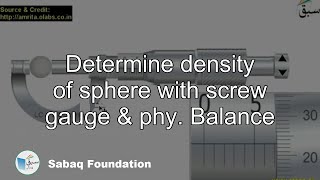 Determine density of sphere with screw gauge & phy. Balance
