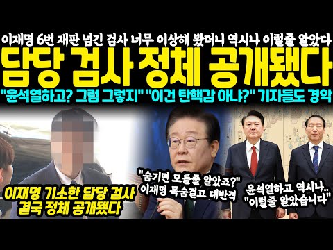 이재명 6번째 재판에 넘긴 검사 너무 이상해서 봤더니 역시나 이럴 줄 알았다.. 담당 검사 정체 공개됐다 "윤석열하고? 그럼 그렇지.." 기자들도 경악