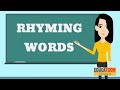 Rhyming Words and Nursery Rhymes
