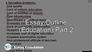 Essay Outline (Education) Part 2