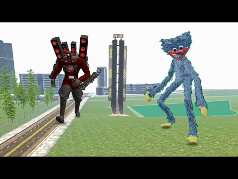 Speaker man Fight with huggy wuggy in Indian bike driving 3d