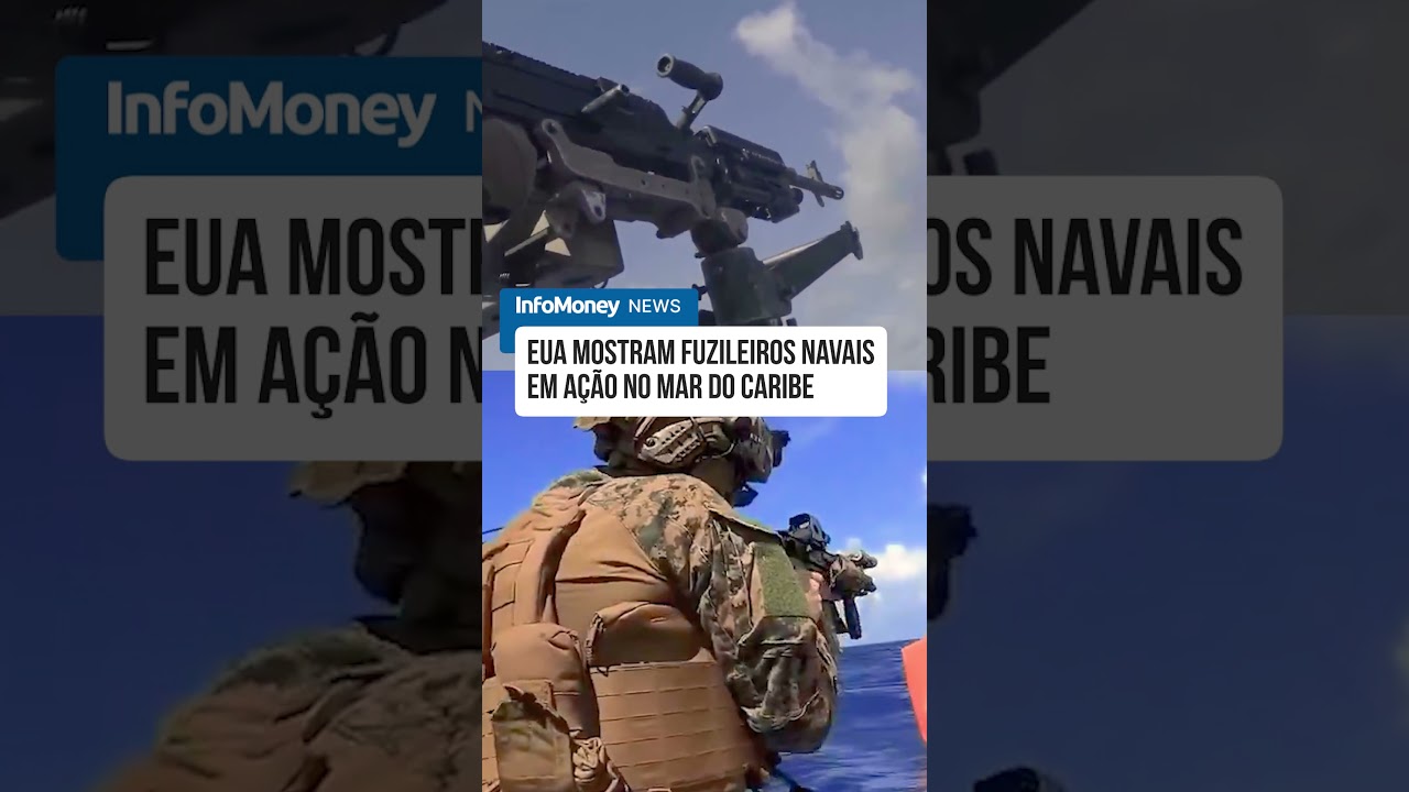EUA divulgam imagens de fuzileiros navais atirando com metralhadoras no Mar do Caribe