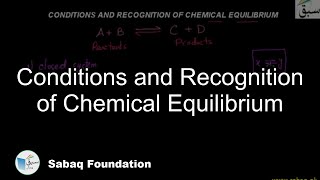 Conditions and Recognition of Chemical Equilibrium