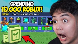 SPENDING 10,000 ROBUX ON EXOTIC SEED PACK IN GROW A GARDEN! | Grow a Garden #42 ft. Alpha24