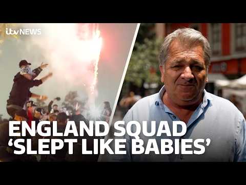 Fireworks, flares and a band - Mexico fans gather outside Englands' hotel before World Cup clash