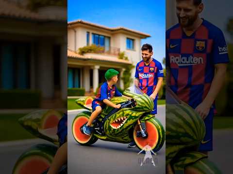 Ronaldo's son and Messi's son's motorcycle race. There is one player who is not fair #ronaldo #messi