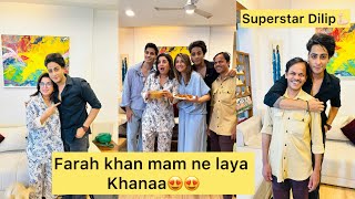 Farah khan mam ka swagat hai 🙏🏻 with superstar dilip😍 thank for the amazing food mam❤️