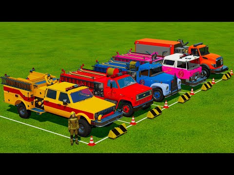 TRANSPORTING FIRE TRUCKS WITH BIG TOW TRUCKS! Farming Simulator 22