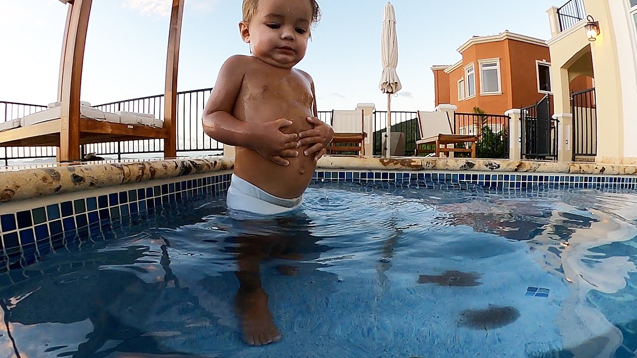 BABY CALI POOPED IN THE POOL?
