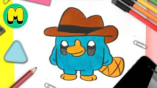 ¡Dibuja a Perry el Ornitorrinco Kawaii Fácil y Rápido!