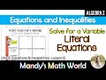 Solving Literal Equations and Concepts