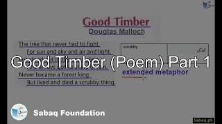 Good Timber (Poem) Part 1